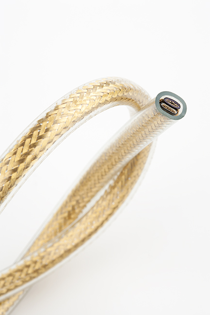 stacked cable with gold braid shield