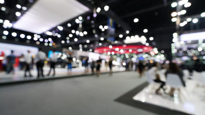 blurred image of a tradeshow floor