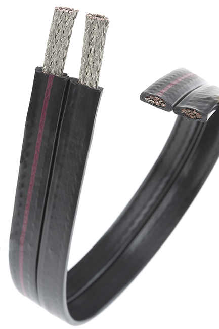 two insulated tin copper braids extruded zip cord style