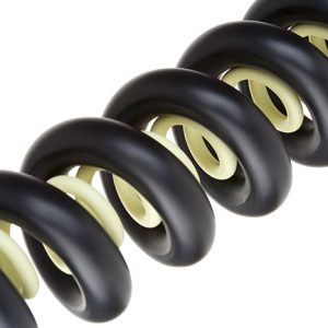 white coil cord with black coil cord surrounding it