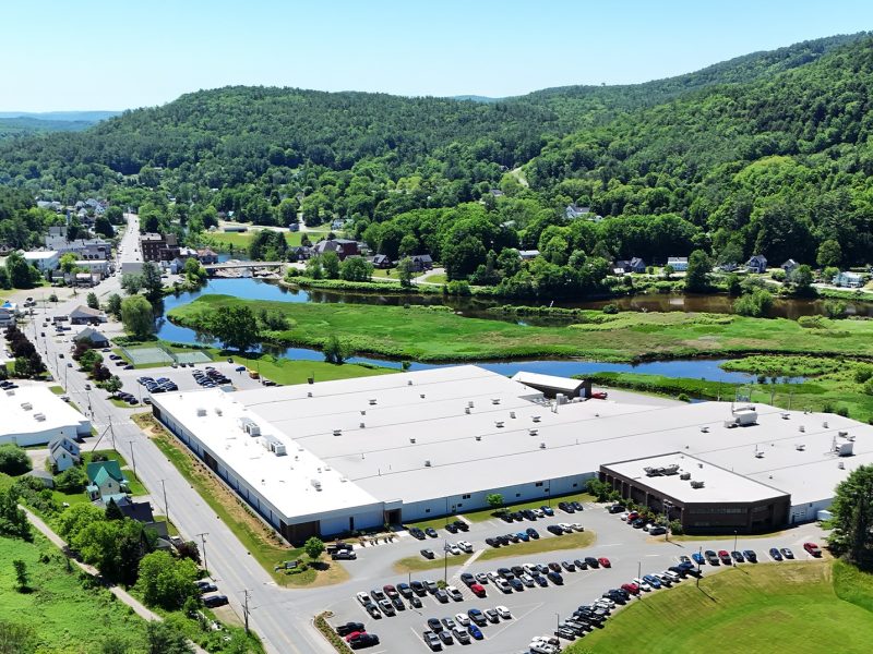 Aerial image of New England Wire Technologies campus Lisbon, NH